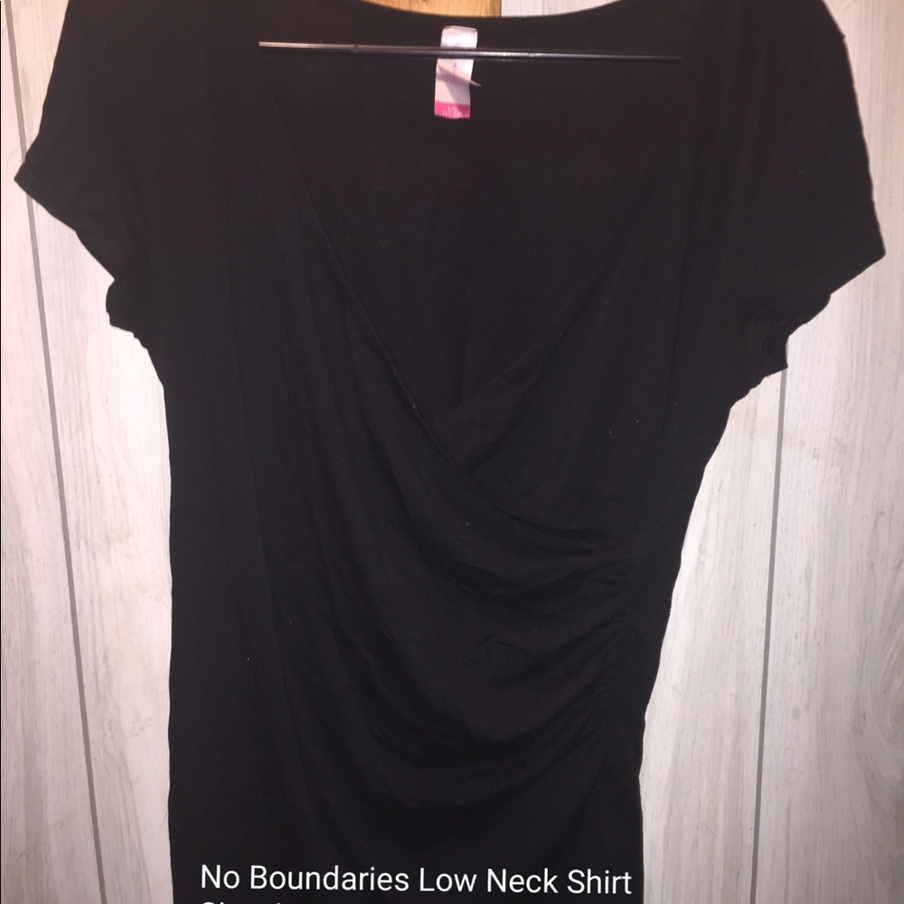 Black crossed v neck